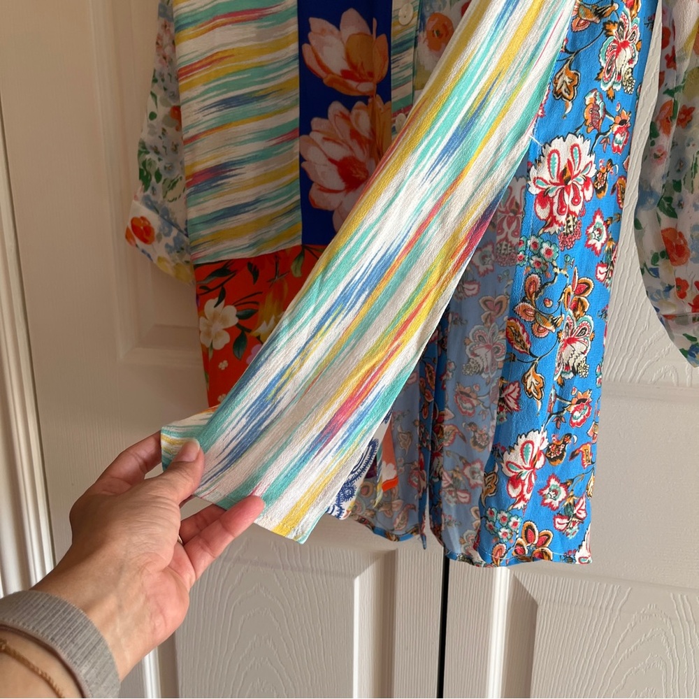 John Mark Multi Patch Collared Tunic Blouse Top S… - image 6